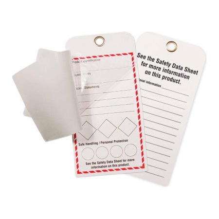 Top Tape And Label INCOM GHS1043 GHS Style Self-Laminating Workplace Tags, Blank, 25/Pack GHS¬†1043.00